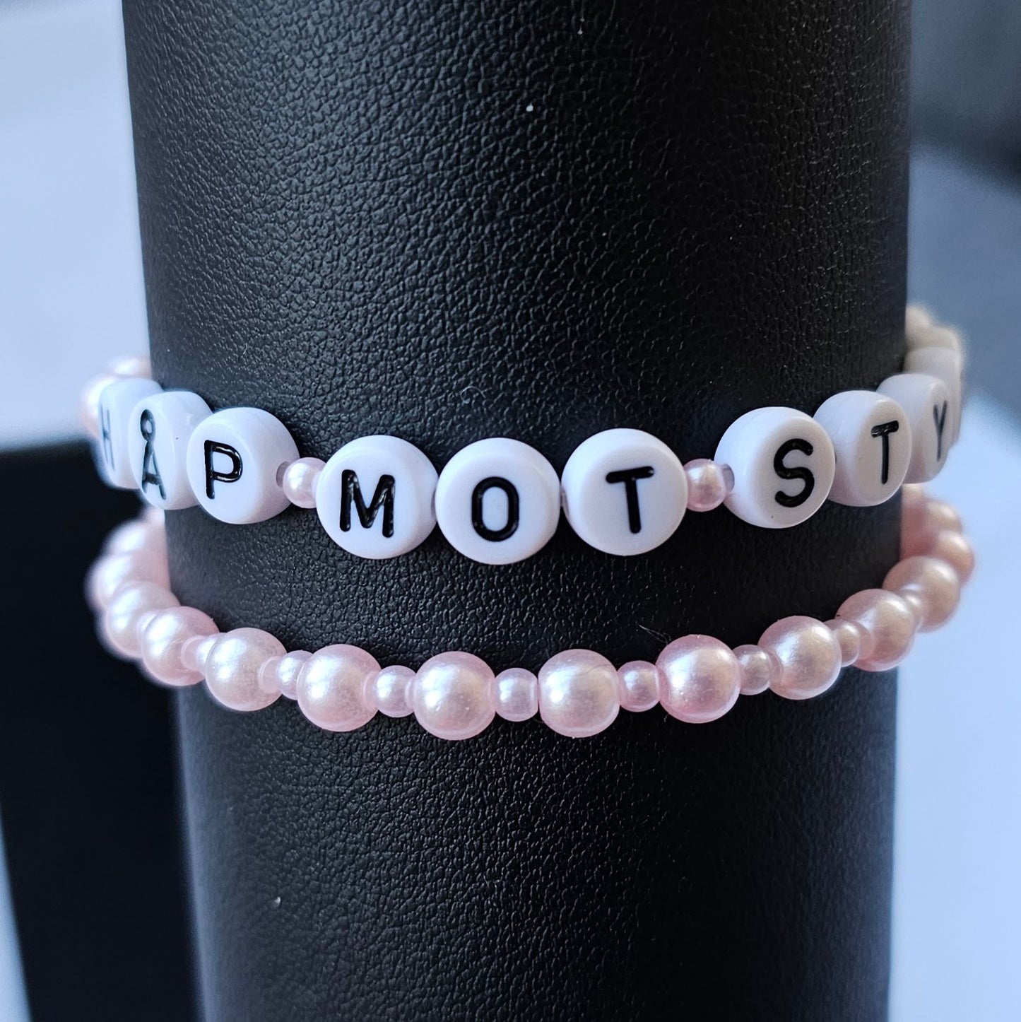 Håp - mot - styrke - armbånd lys rosa