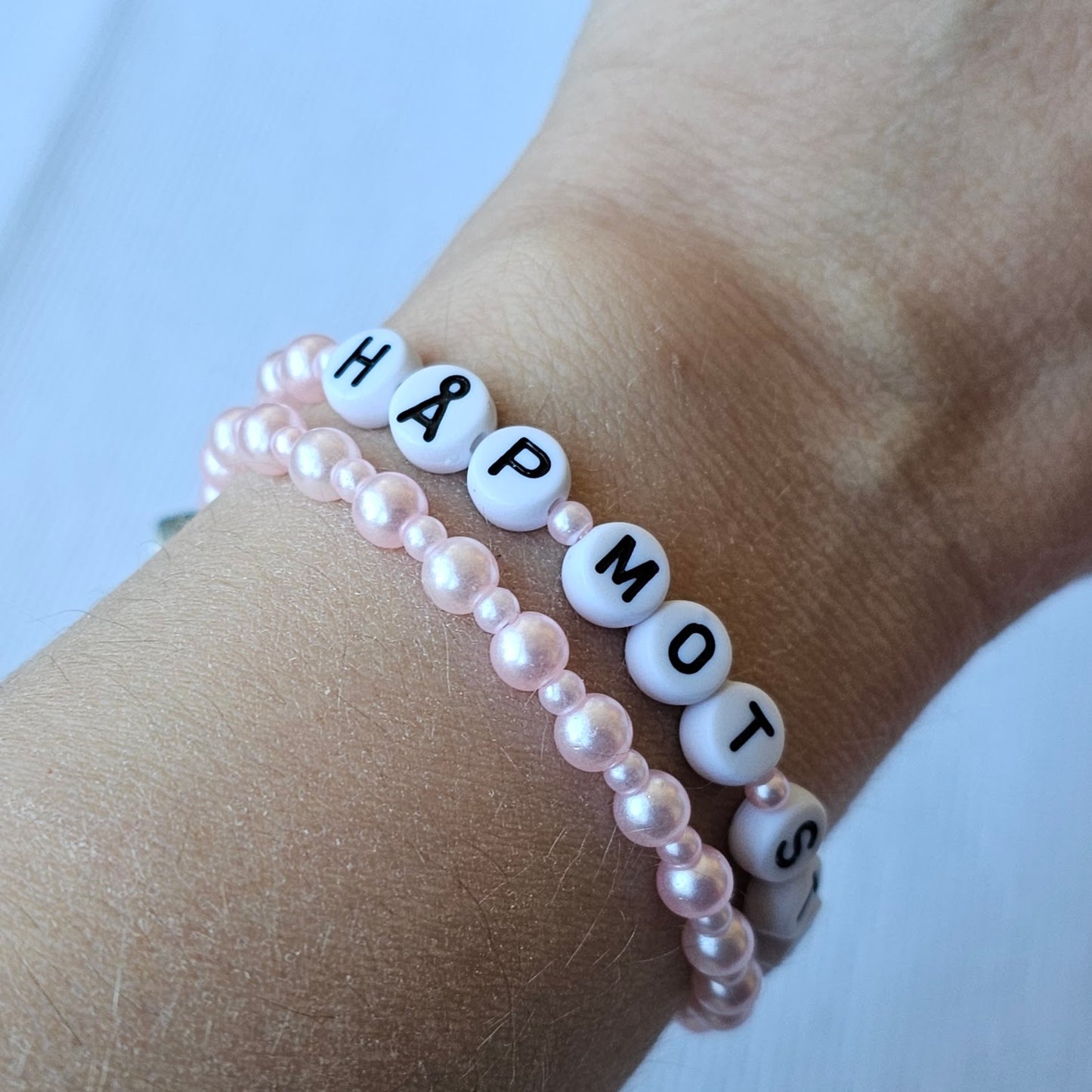 Håp - mot - styrke - armbånd lys rosa